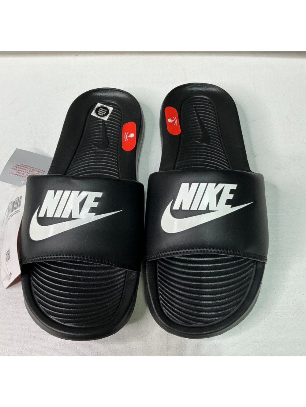 Nike Victori One Womens Slide Sandals Black/White Size 7 Synthetic Leather